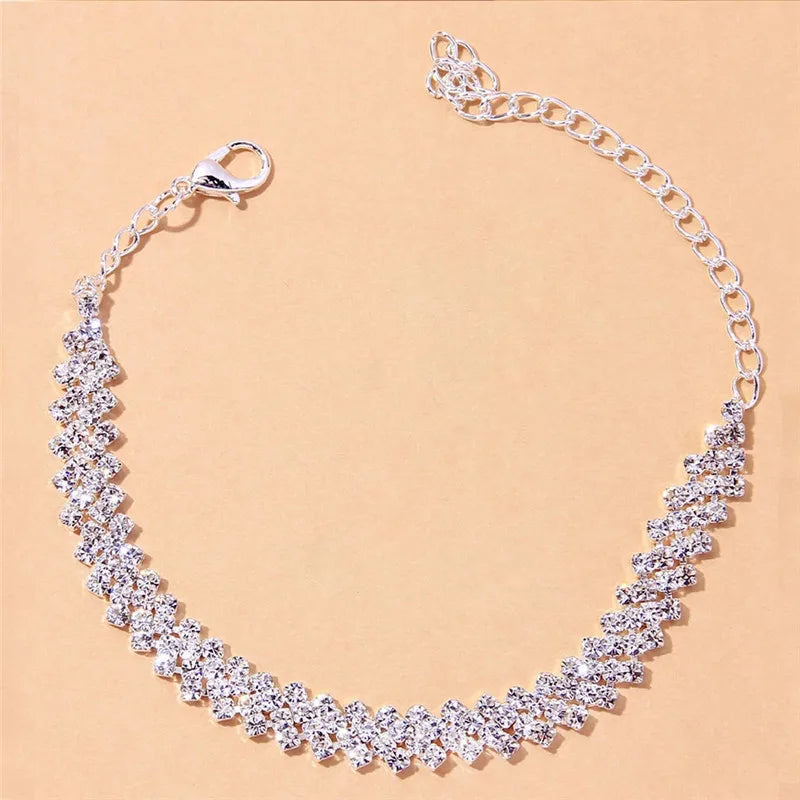 Shining Cubic Zirconia Ankle Bracelet Foot Jewelry